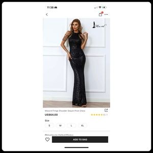 Long sequins dress.